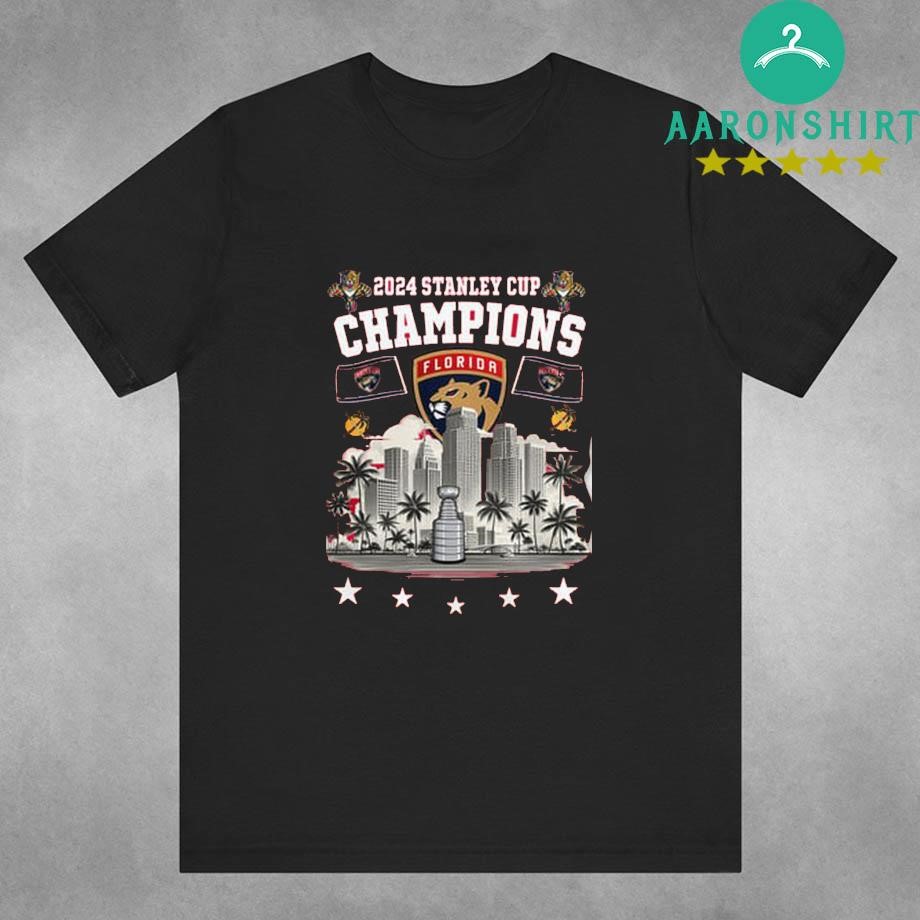 Official 2024 Florida Panthers Stanley Cup Champions Skyline Of City Team t-shirt