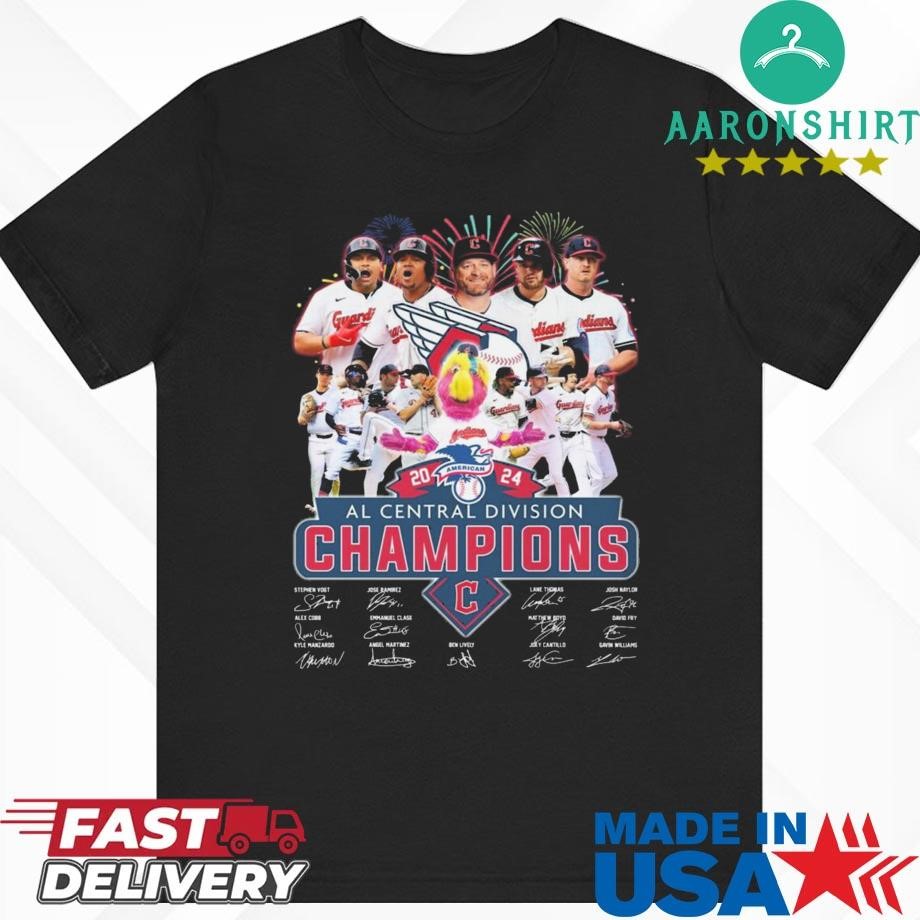 Cleveland Guardians AL Central Division Champions 2024 Signatures Shirt