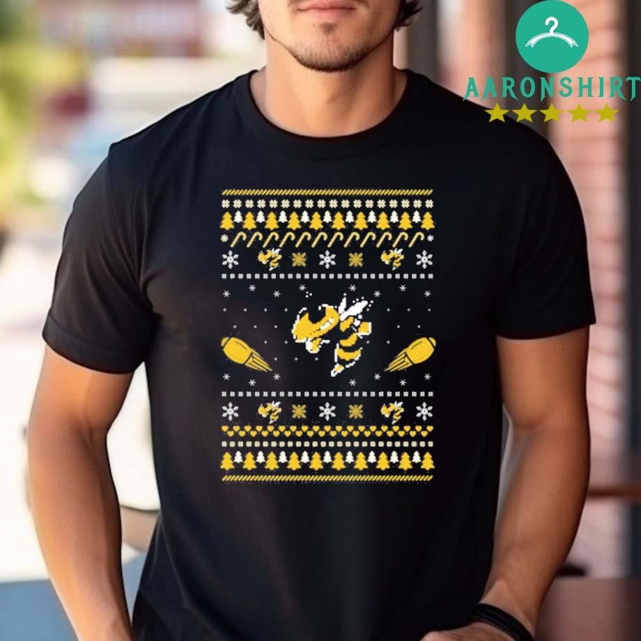 Georgia Tech Yellow Jackets Stitch Knitting Ugly Christmas Shirt