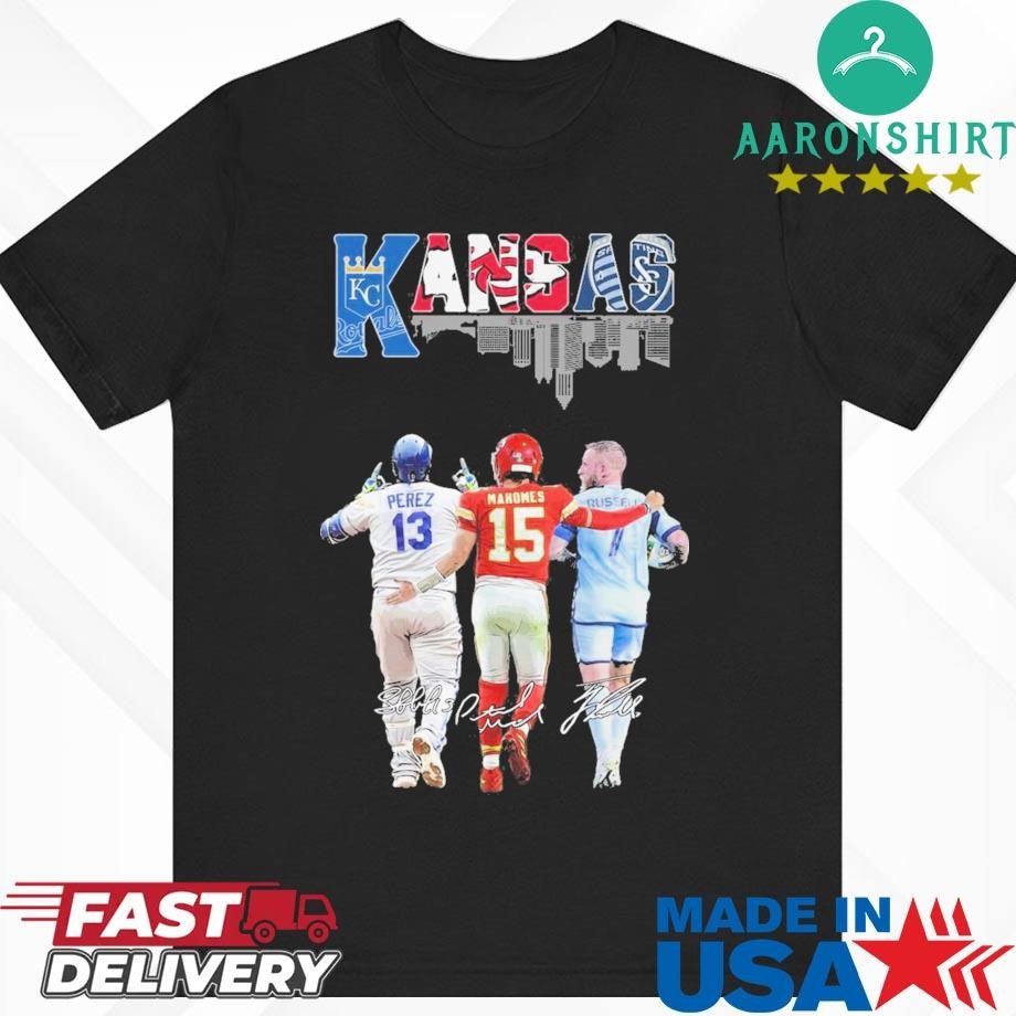 Kansas City Royals Perez Kansas City Chiefs Mahomes Sporting Kansas City Russell Signatures Shirt