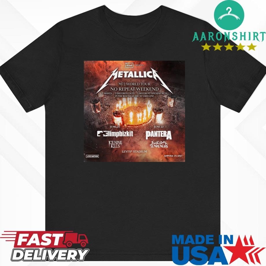 Metallica M72 World Tour No Repeat Weekend June 20-22 Levi's Stadium Shirt