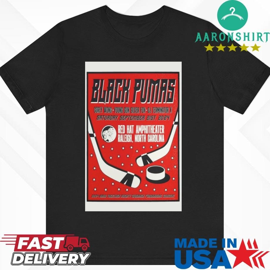 Official Black Pumas On Sept 21 2024 Red Hat Amphitheater Raleigh NC Shirt