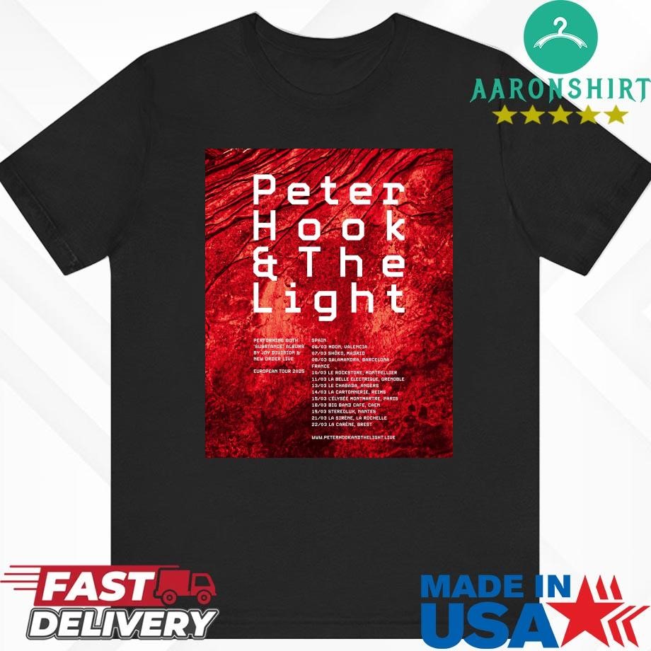 Official Peter Hook The Light European Spain France Tour 2025 Shirt