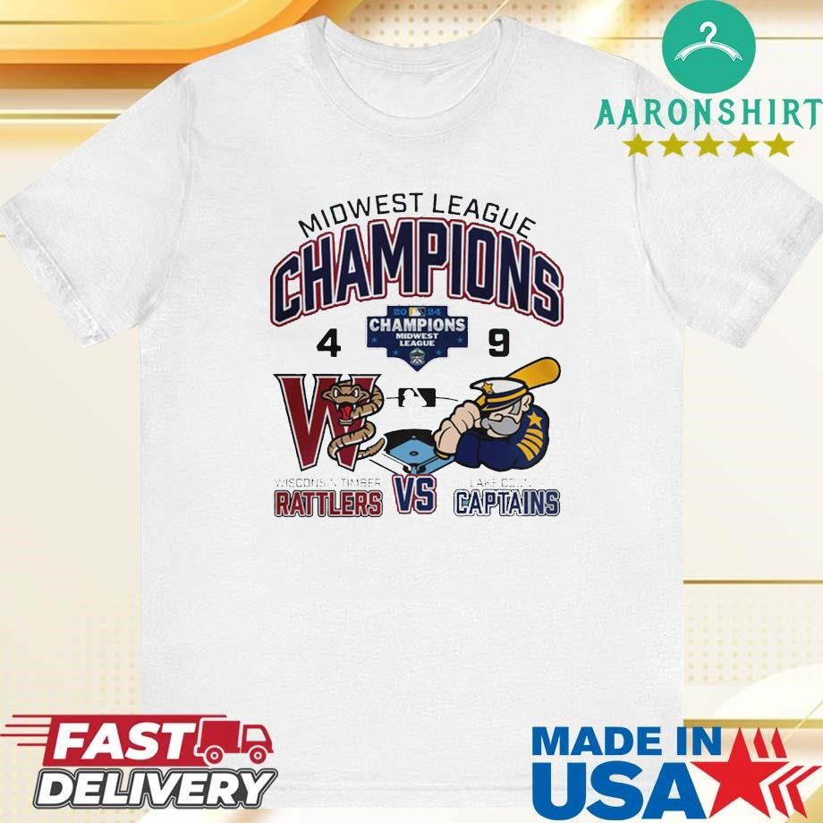 Official Wisconsin Timber Rattlers Vs Lake County Captains 4-9 Midwest League Champions 2024 Shirt