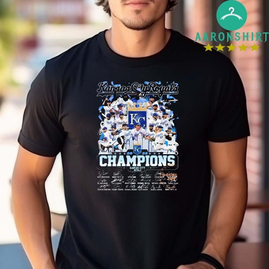 Official Official Kansas City Royals 2024 Champions Signatures T-shirt