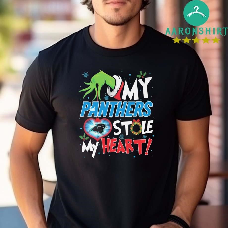 Design Grinch Hand My Carolina Panthers Stole My Heart Football 2024 Shirt