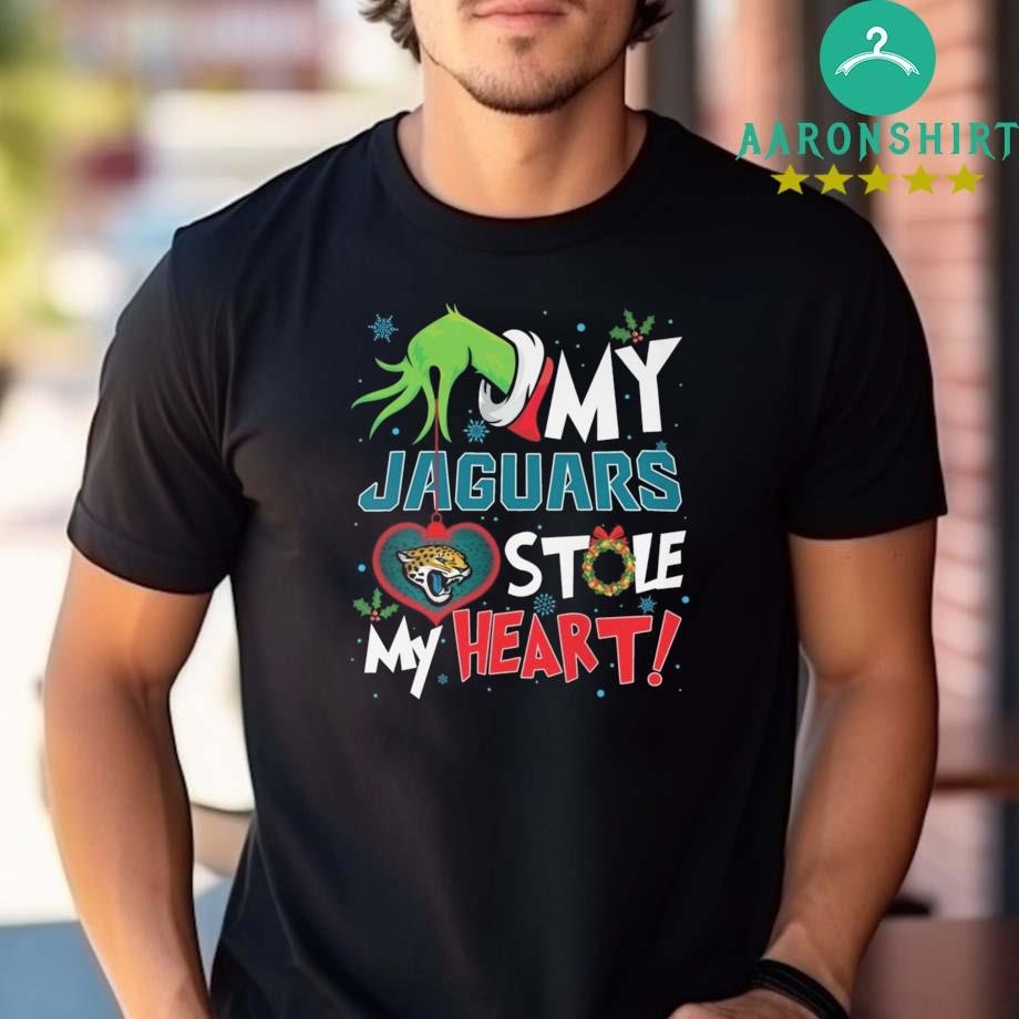 Design Grinch Hand My Jacksonville Jaguars Stole My Heart Football 2024 Shirt