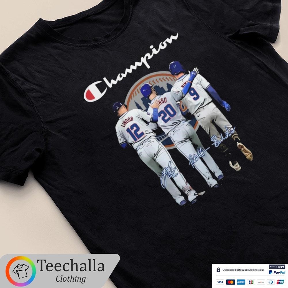 Design New York Mets Champion Francisco Lindor Brandon Nimmo Pete Alonso Signatures Shirt