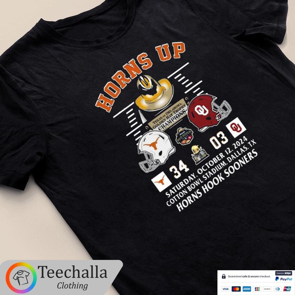 Design Texas Longhorns Horns Up 2024 Golden Hat Trophy Champions 34-03 Shirt