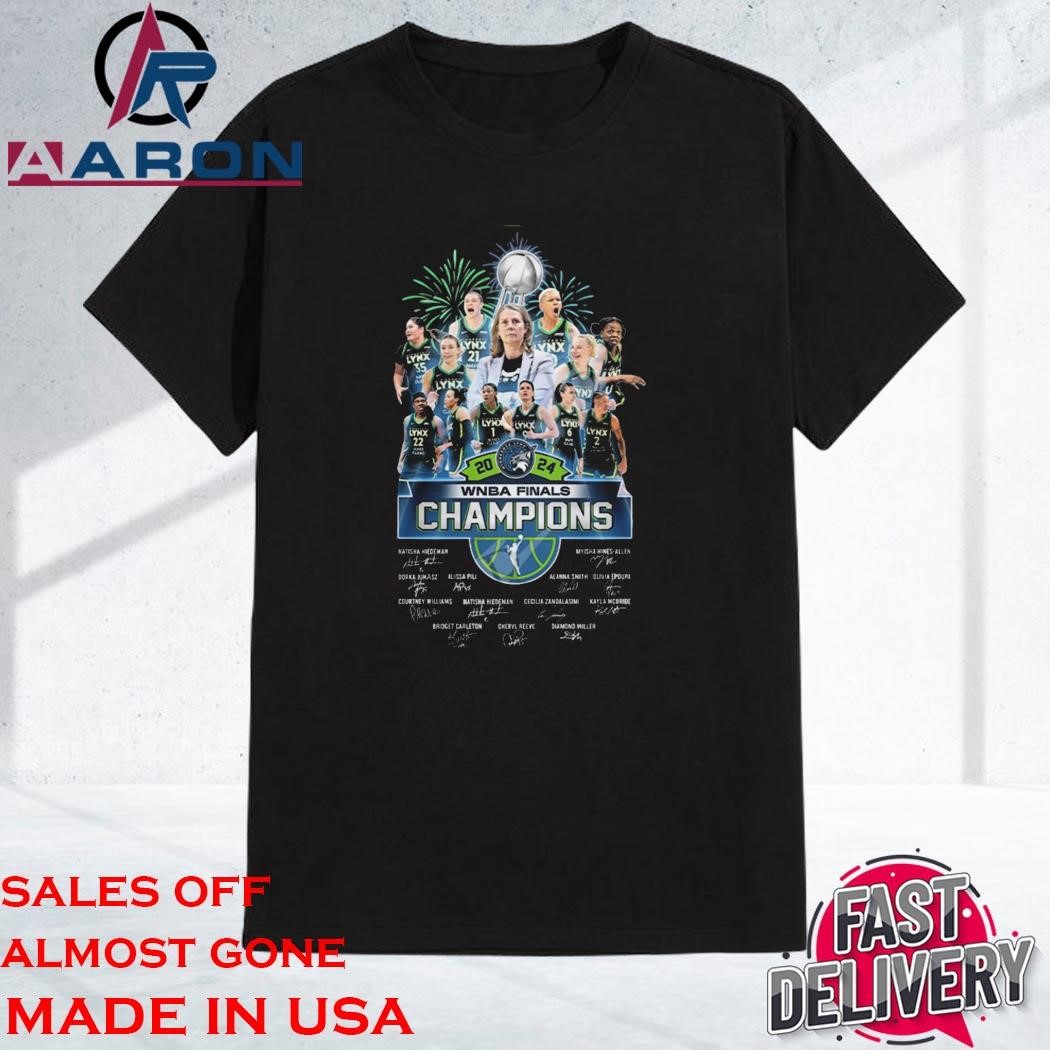 Minnesota Lynx 2024 WNBA Finals Champions Signatures Shirt