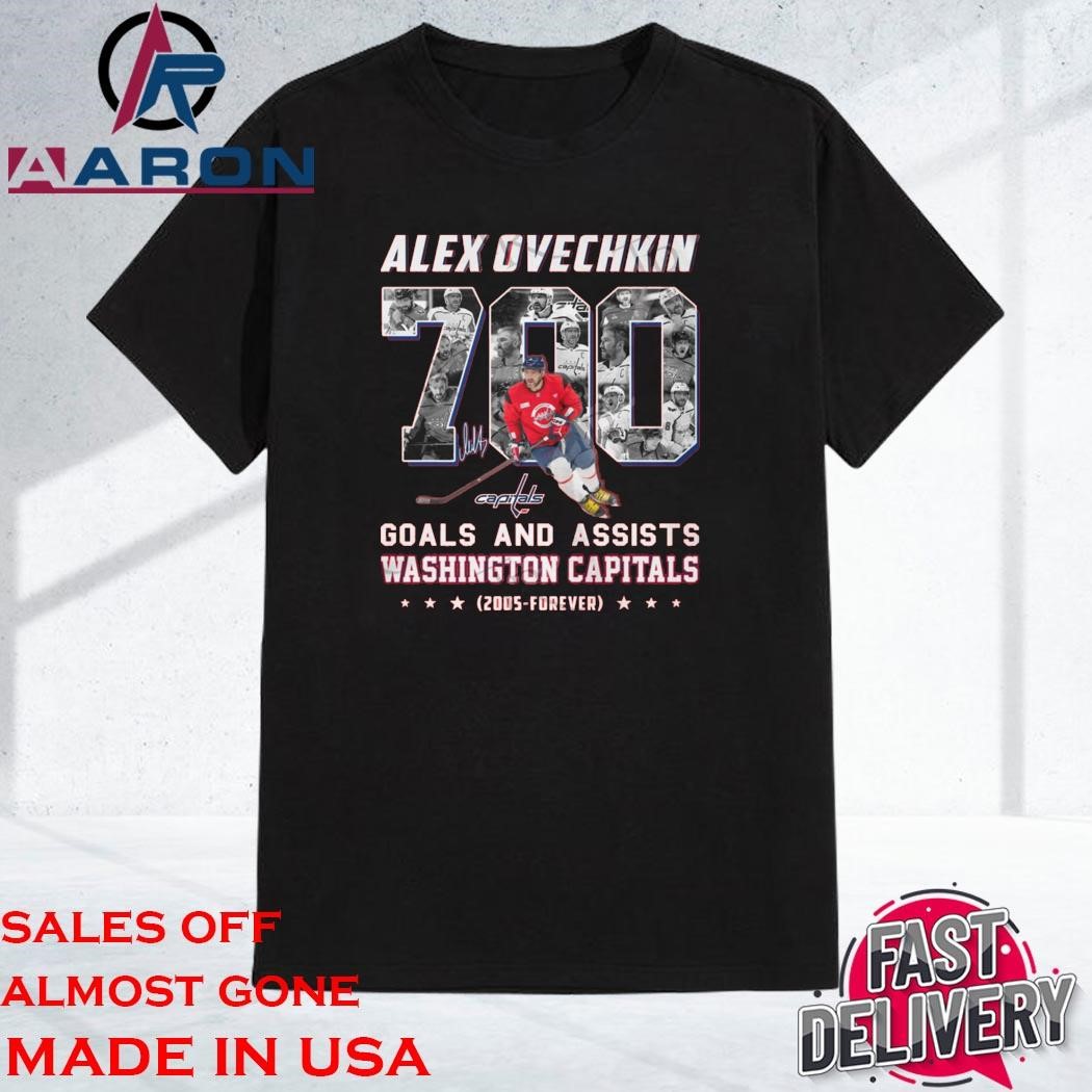 Official Alex Ovechkin 700 Goals And Assists Washington Capitals 2005-Forever Signature Shirt