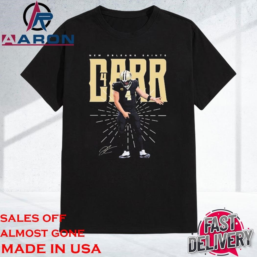 Official Derek Carr New Orleans Saints Signature T-Shirt