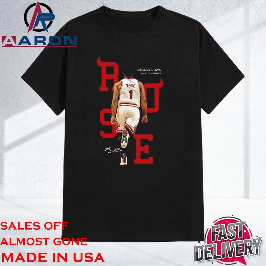 Official Derrick Rose Retirement Chicago Bulls Signature T-Shirt