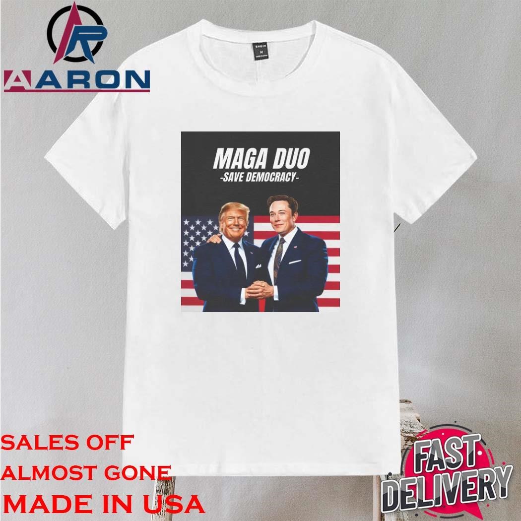 Official Elon Musk Supports Trump to Save Democracy Maga Duo 2024 T-Shirt