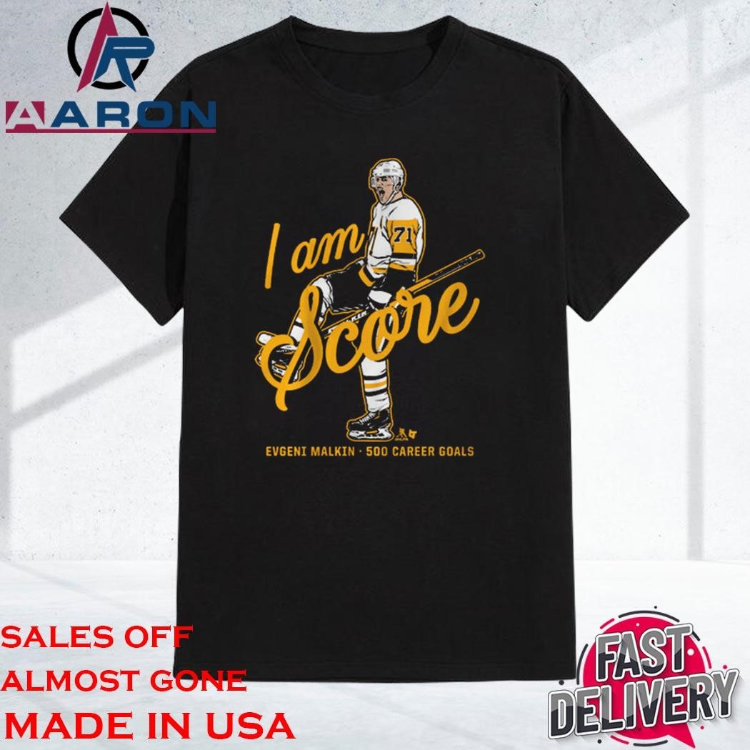 Official Evgeni Malkin 500 Goals I Am Score Shirt