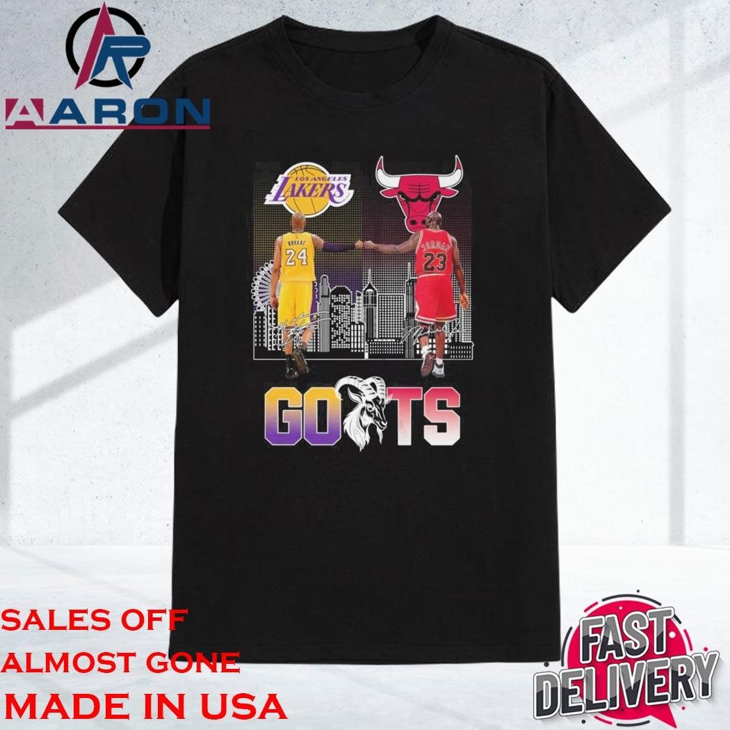 Official Goats Los Angeles Lakers Kobe Bryant x Chicago Bulls Michael Jordan Signatures 2024 T-Shirt