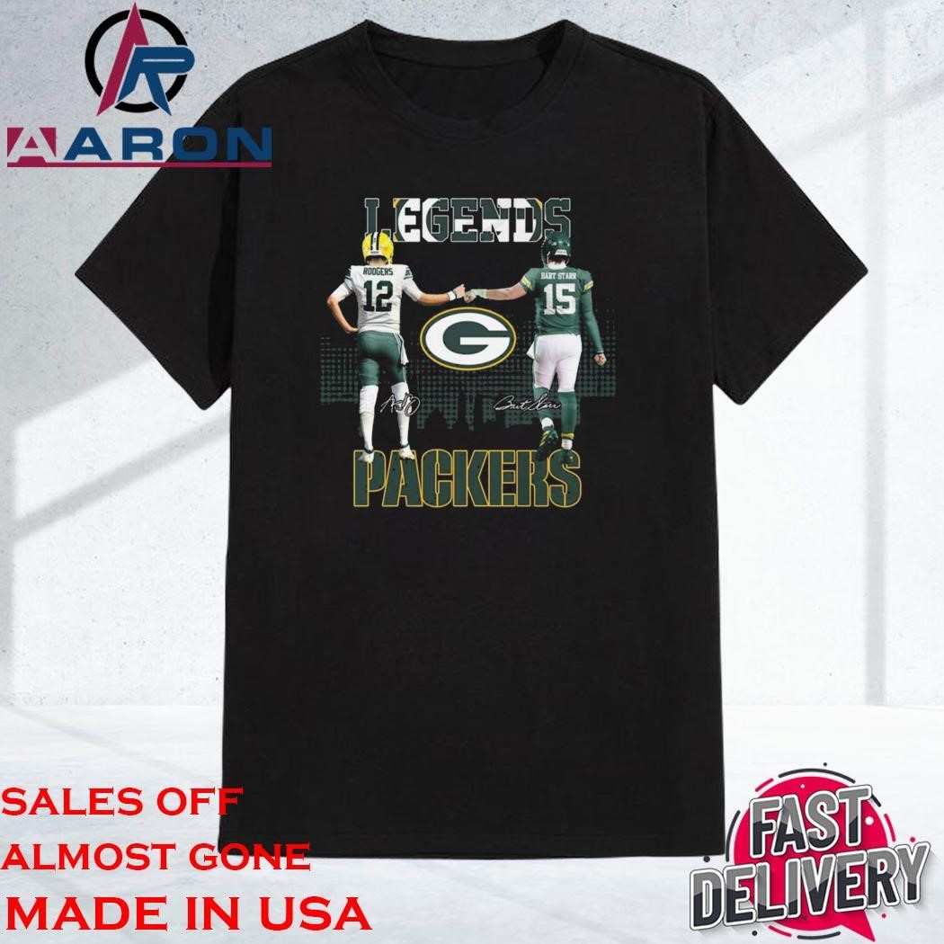 Official Green Bay Packers Legends Aaron Rodgers x Bart Starr Signatures T-Shirt