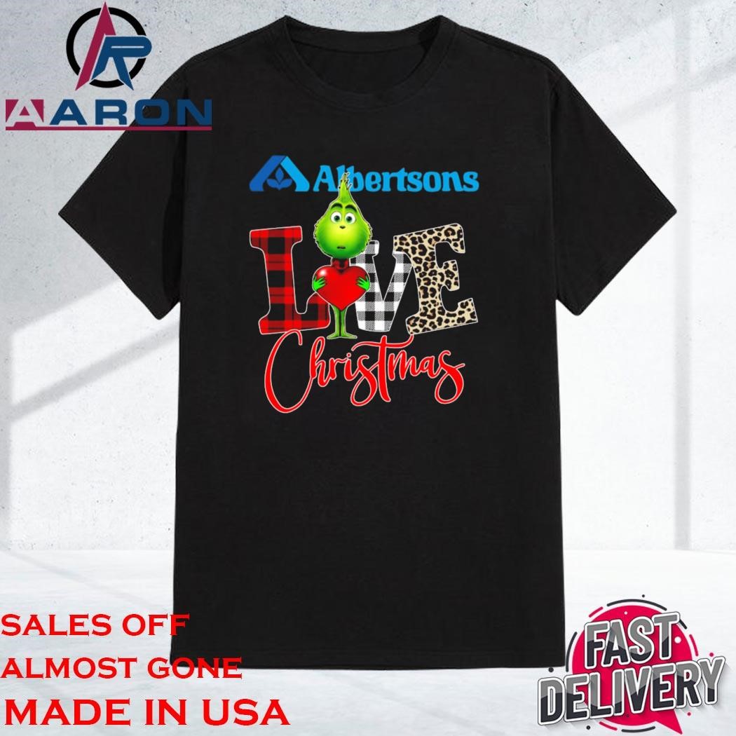 Official Grinch Hug Heart Albertsons Love Christmas Shirt