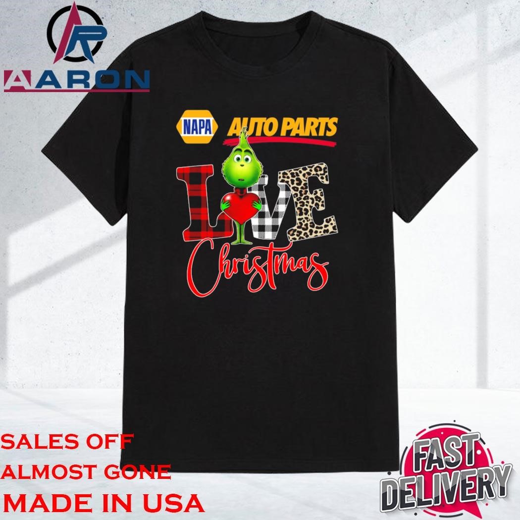 Official Grinch Hug Heart Auto Parts Love Christmas Shirt