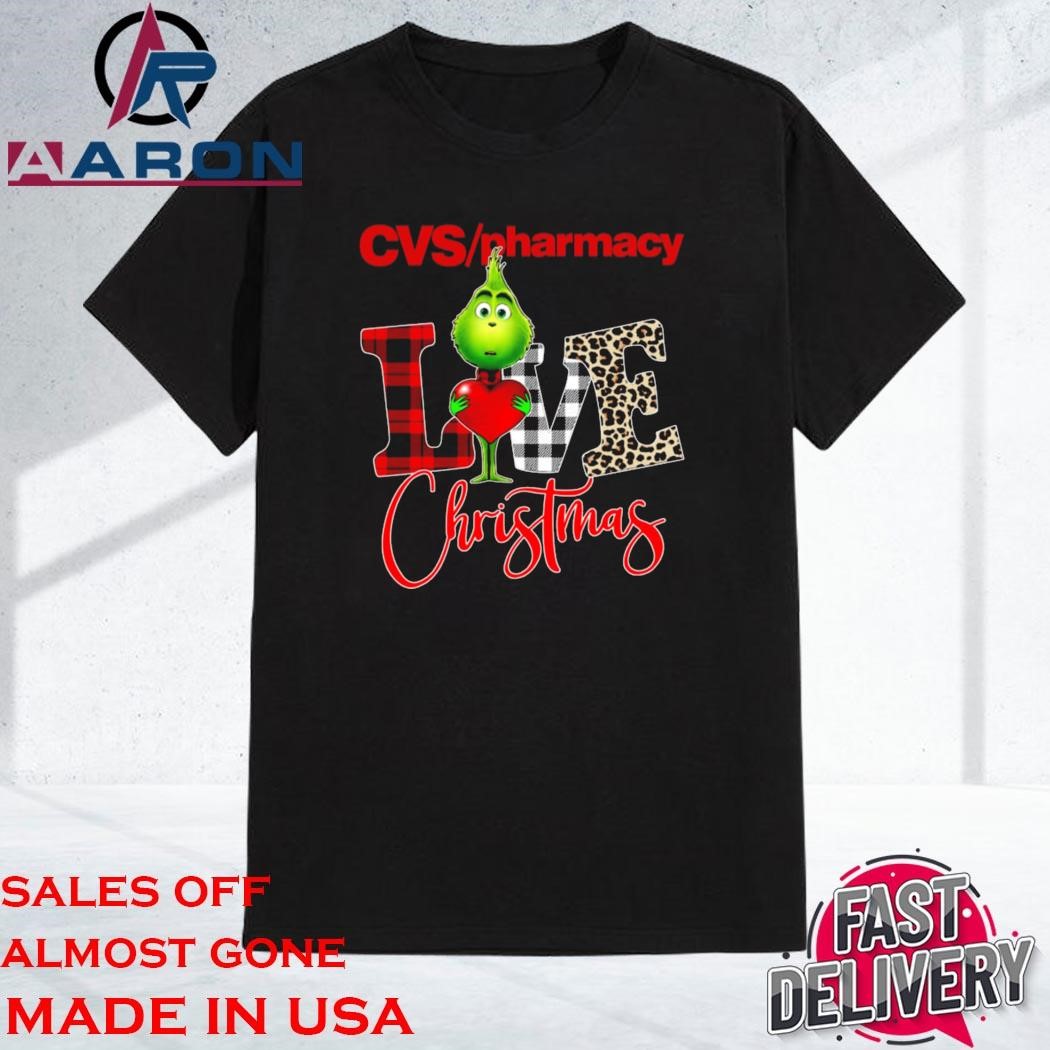 Official Grinch Hug Heart Cvs Pharmacy Love Christmas Shirt