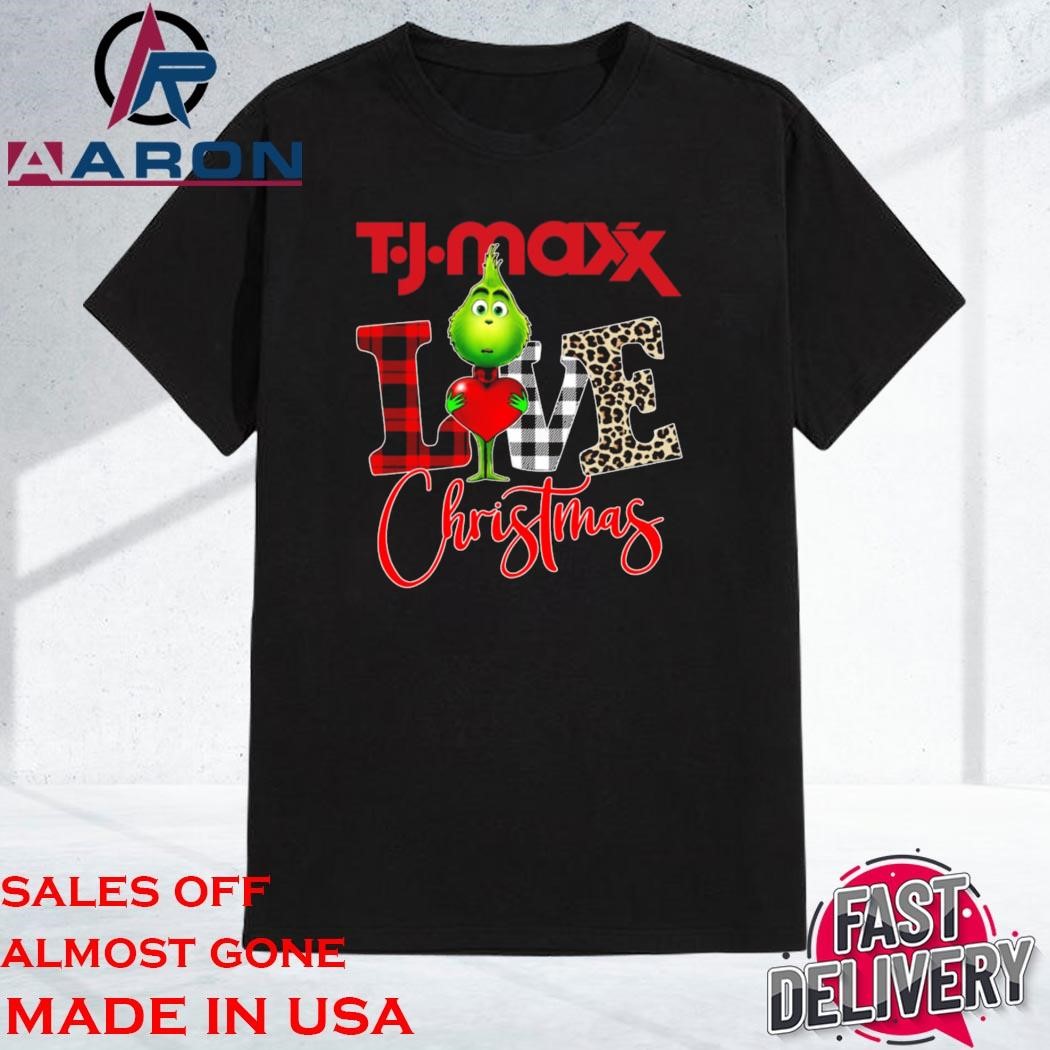 Official Grinch Hug Heart Tj Maxx Love Christmas Shirt