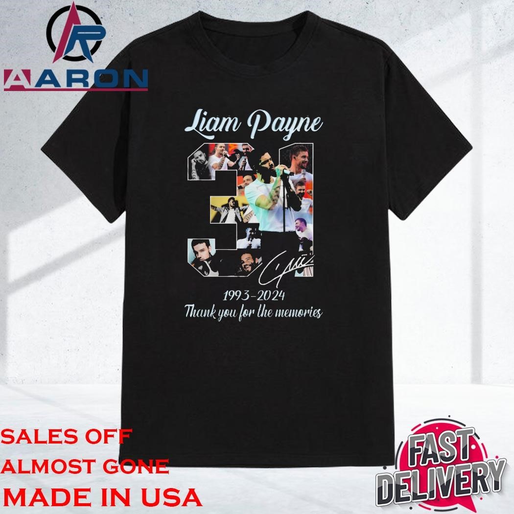 Official Liam Payne 31 Years Of 1993-2024 Thank You For The Memories Signature Shirt