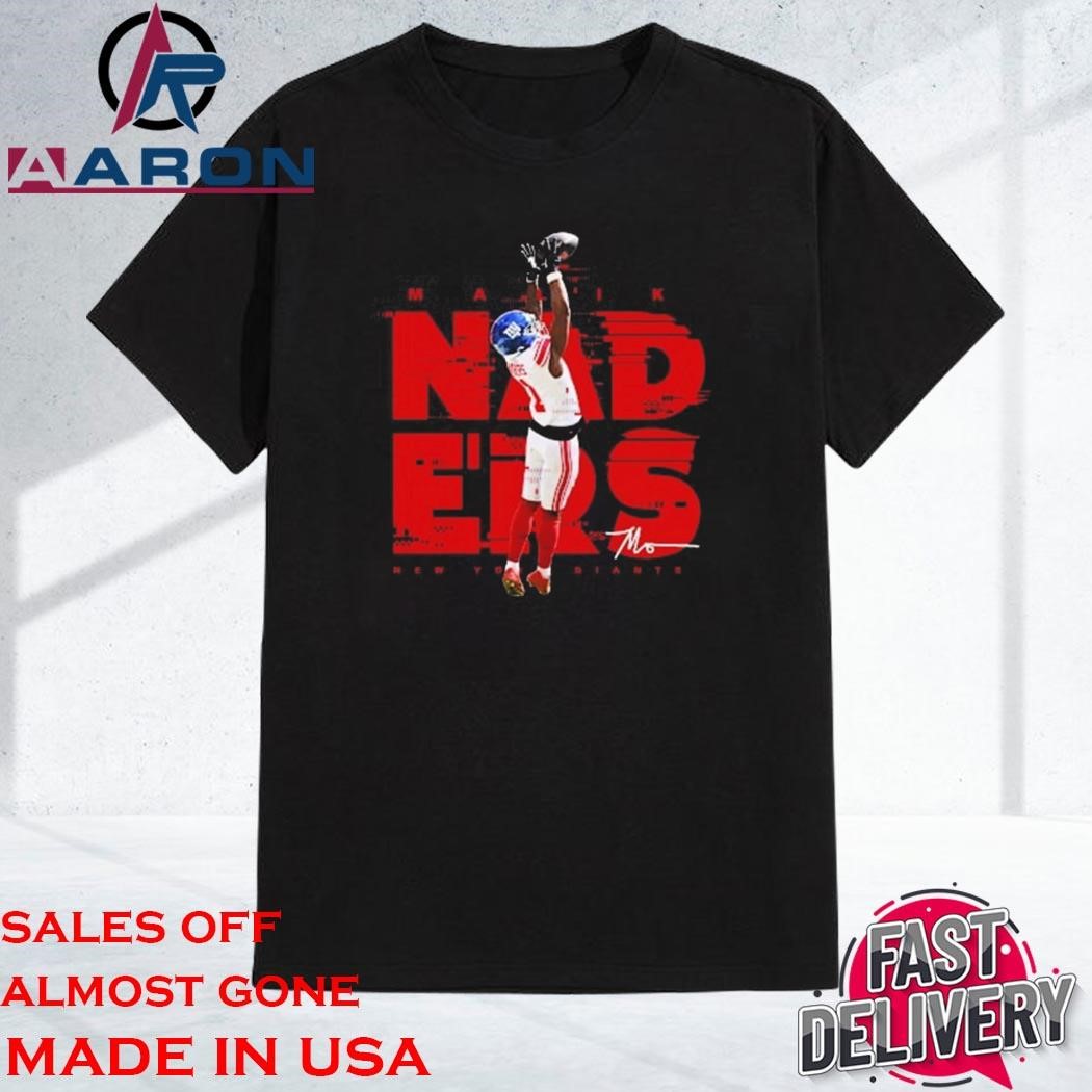 Official Malik Nabers New York Giants Signature T-Shirt