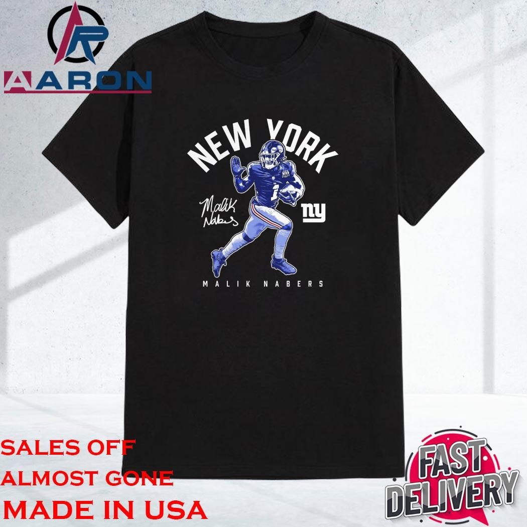 Official Malik Nabers New York Giants Stiff Arm Shirt