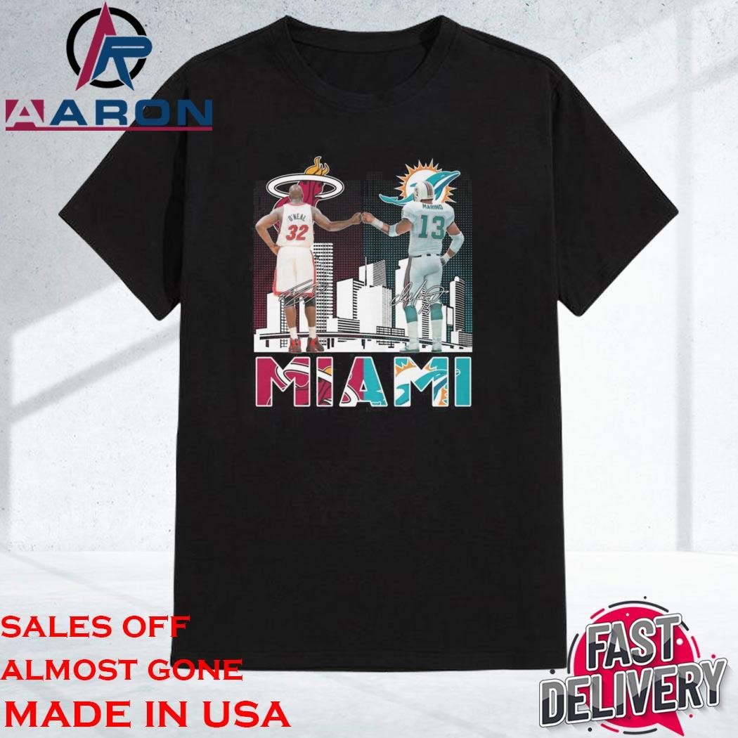 Official Miami Heat Dolphins City Of Champions Signatures 2024 T-Shirt