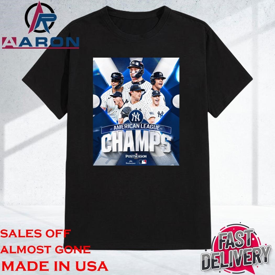 Official New York Yankees 2024 American League Champs Postseason T-Shirt