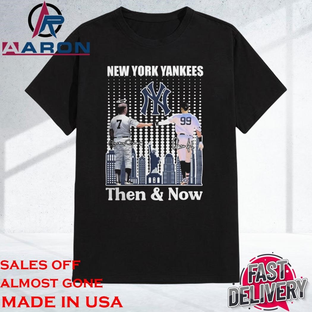 Official Official 2024 Then & Now Mickey Mantle And Aaron Judge New York Yankees Signatures Shirt