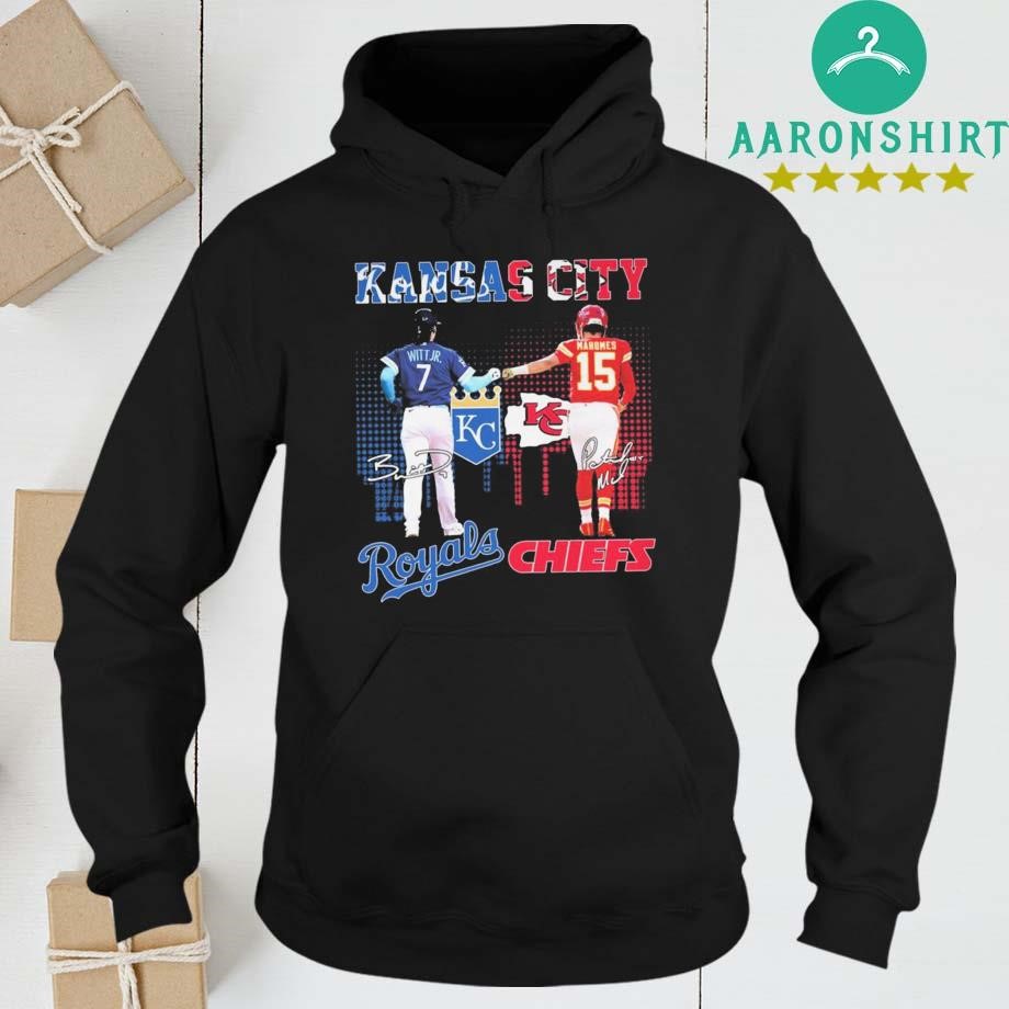 Official Official Kansas City Royals x Kansas City Chiefs Skyline Signature hoodie