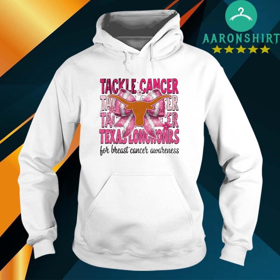 Official Official Texas Longhorns Tackle Cancer For Breast Cancer Awareness hoodie