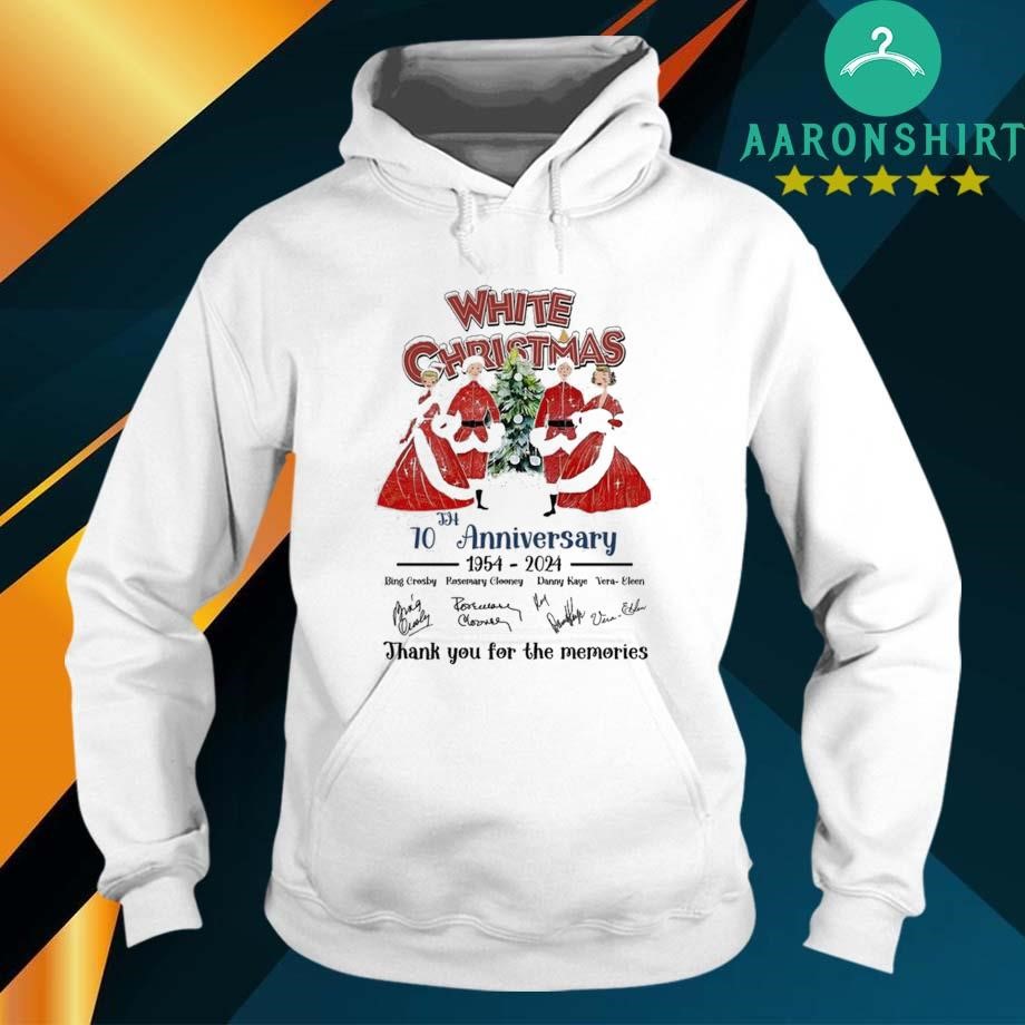 Official Official White Christmas 70th Anniversary 1954-2024 Thank You For The Memories Signatures hoodie