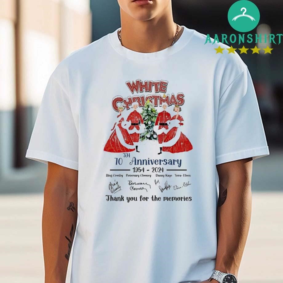 Official Official White Christmas 70th Anniversary 1954-2024 Thank You For The Memories Signatures Shirt