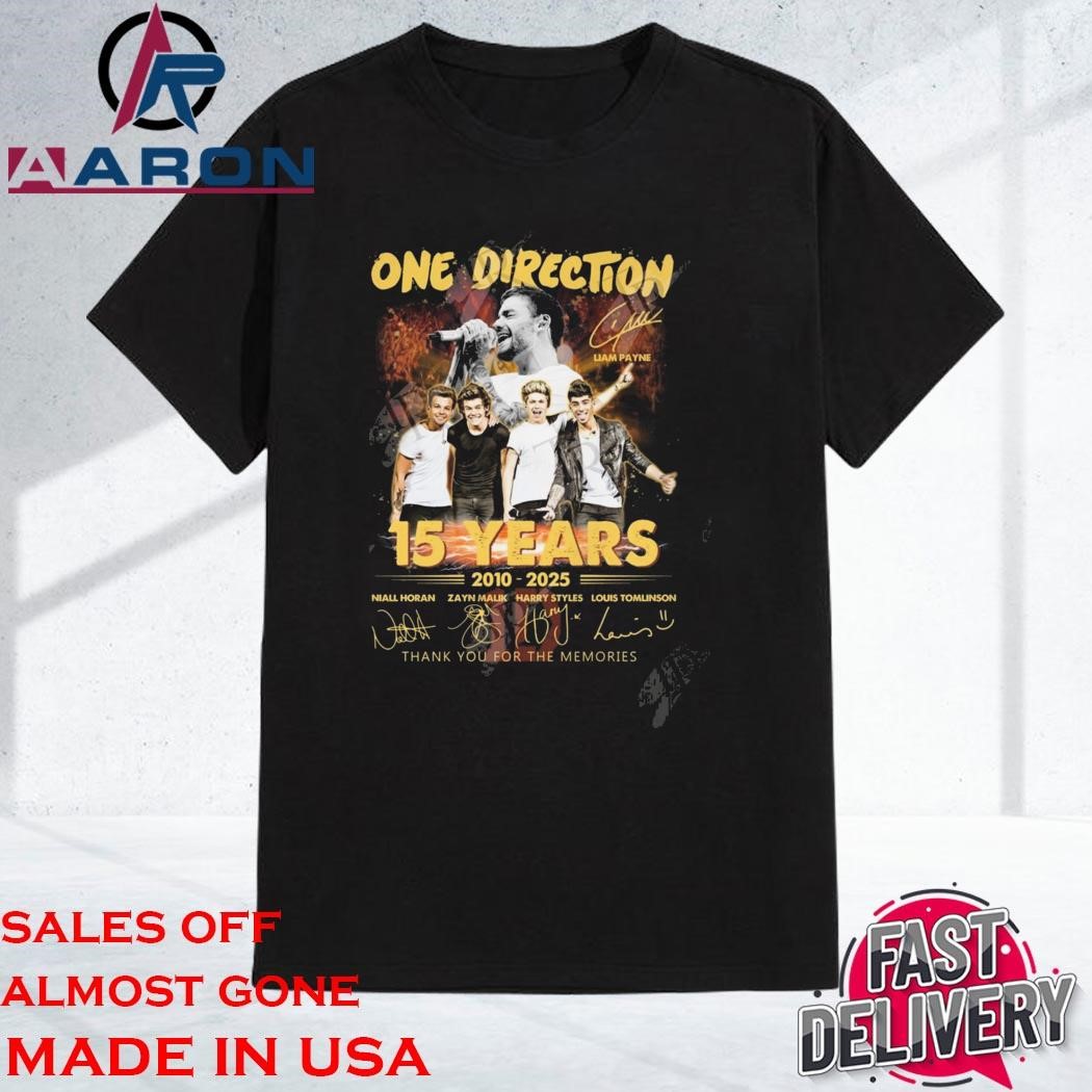 Official One Direction Liam Payne 15 Years 2010-2025 Thank You For The Memories Signatures Shirt