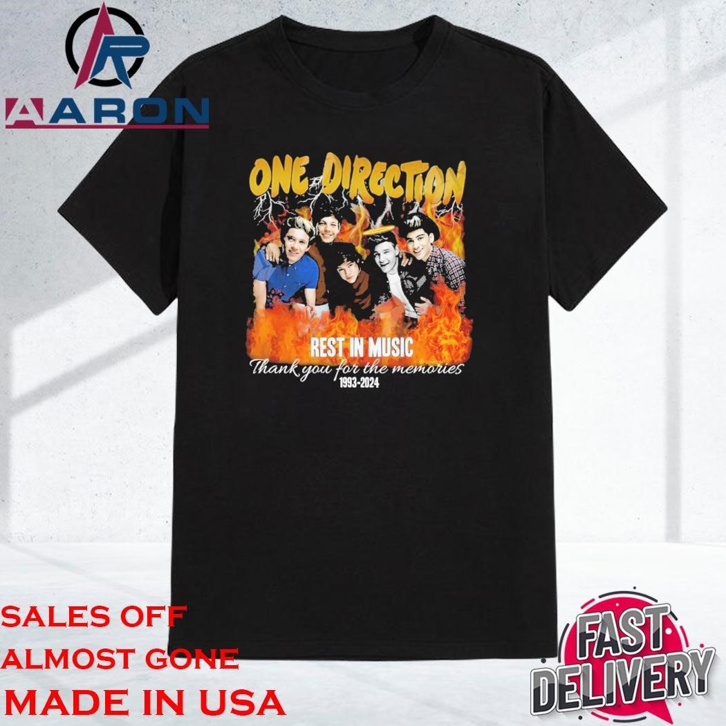 Official One Direction Liam Payne Rest In Music Thank You For The Memories 1993-2024 Shirt