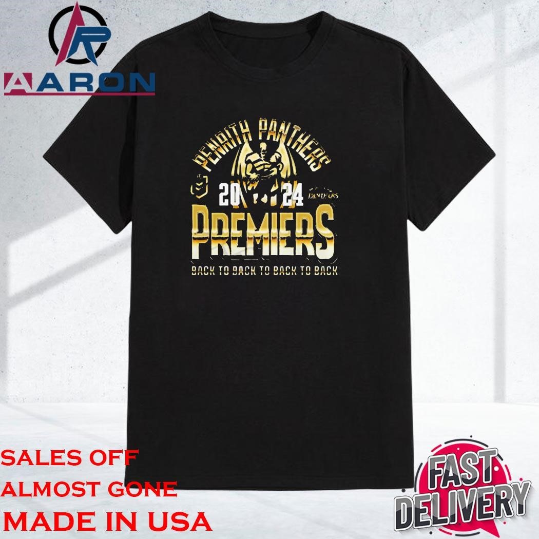 Official Penrith Panthers 2024 Telstra Premiership Back To Back To Back To Back T-Shirt