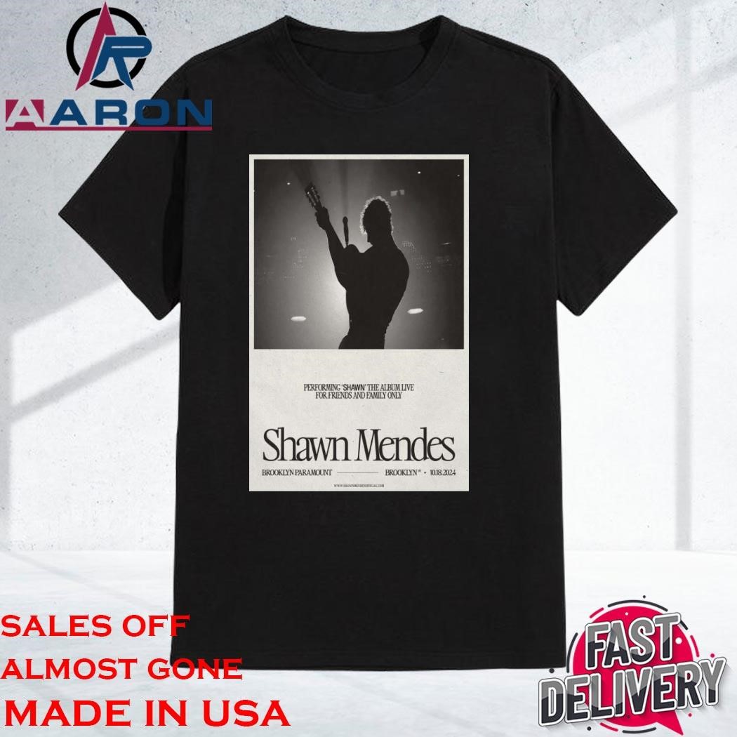 Official Shawn Mendes In Brooklyn, NY On October 18, 2024 Tour T-Shirt