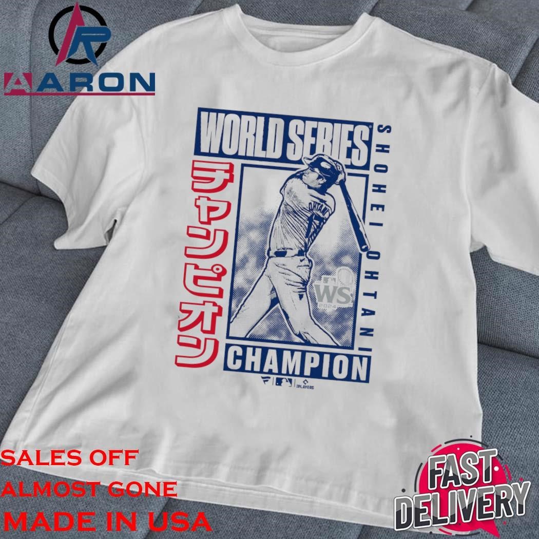 Official Shohei Ohtani Los Angeles Dodgers 2024 World Series Champions Kanji Swing classic