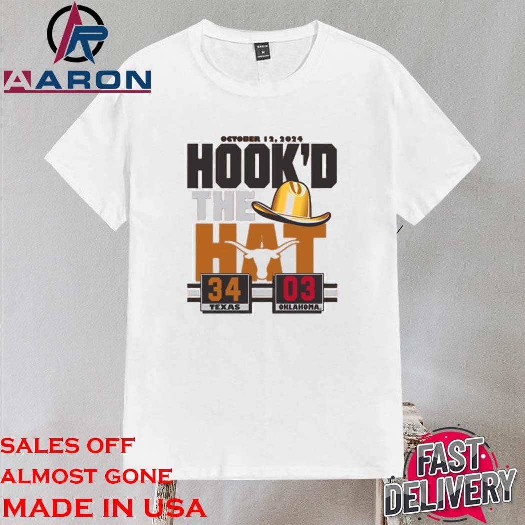 Official Texas Longhorns Red River Rivalry Hook’d The Hat 34 3 Score Shirt