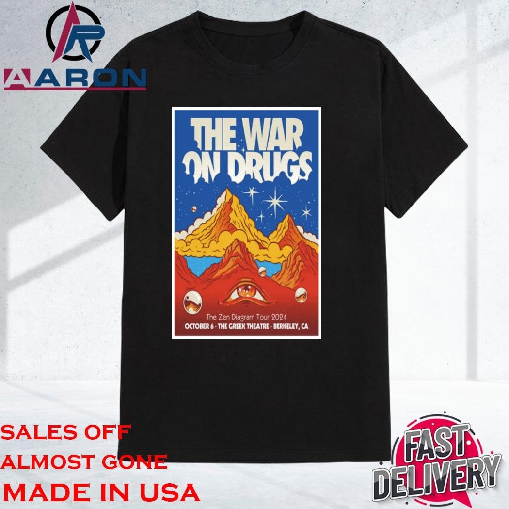 Official The War On Drugs The Greek Theatre, Berkeley CA Oct 6 2024 Band Event T-Shirt