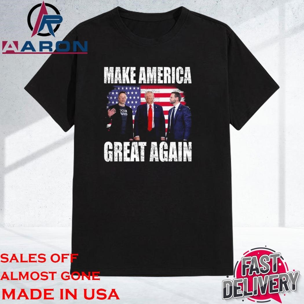 Official Trump Vance Elon Musk Make America Great Again Patriotic 2024 T-Shirt