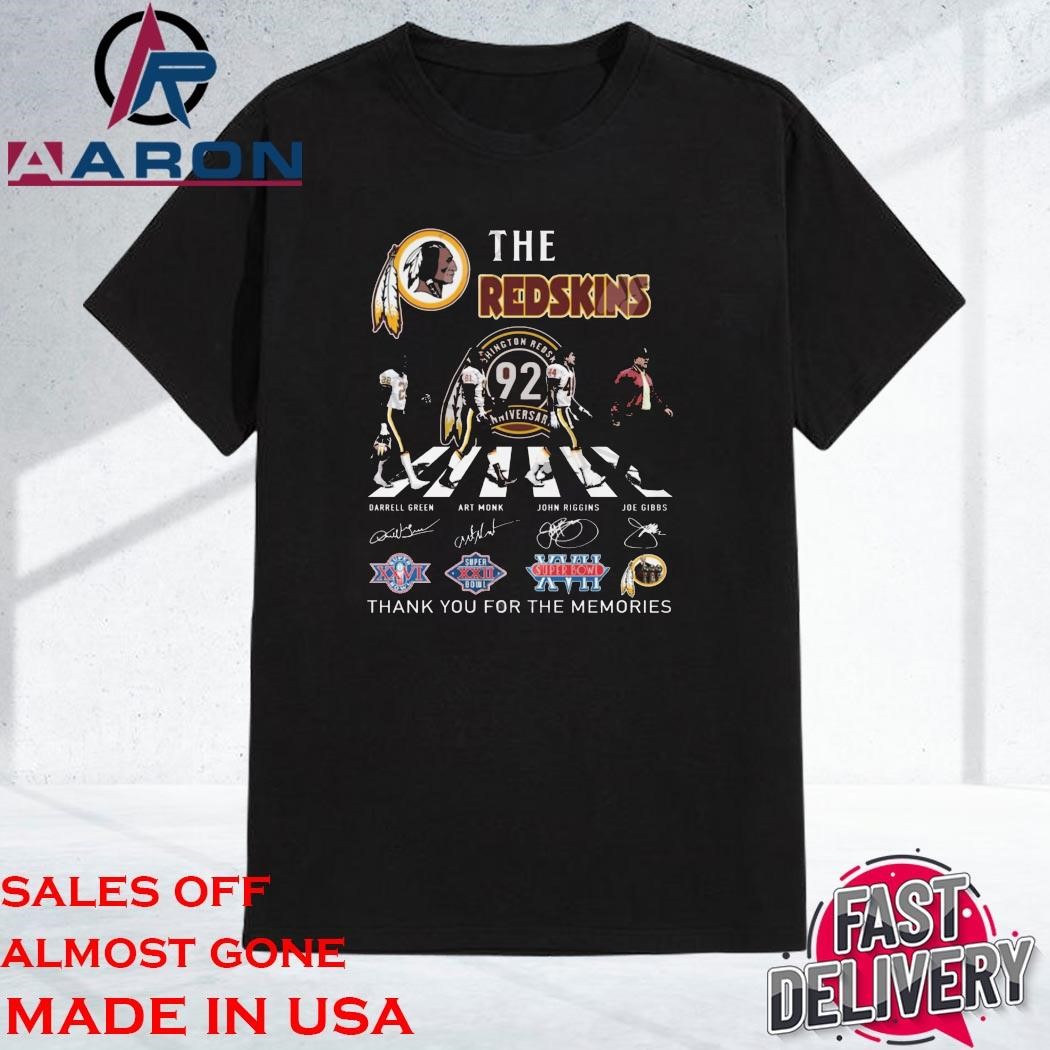 Official Washington Redskins 92th Anniversary Thank You For The Memories Signatures Shirt