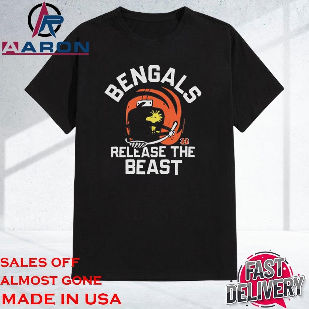 Official Youth Peanuts X Cincinnati Bengals Release The Beast T-Shirt