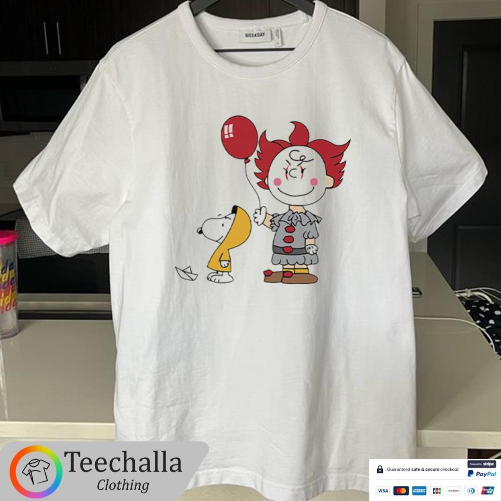 Original IT Pennywise Charlie Brown And Georgie Snoopy Stephen King Shirt