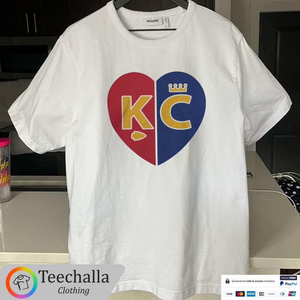 Original Kansas City Baseball Football Heart Logo Shirt