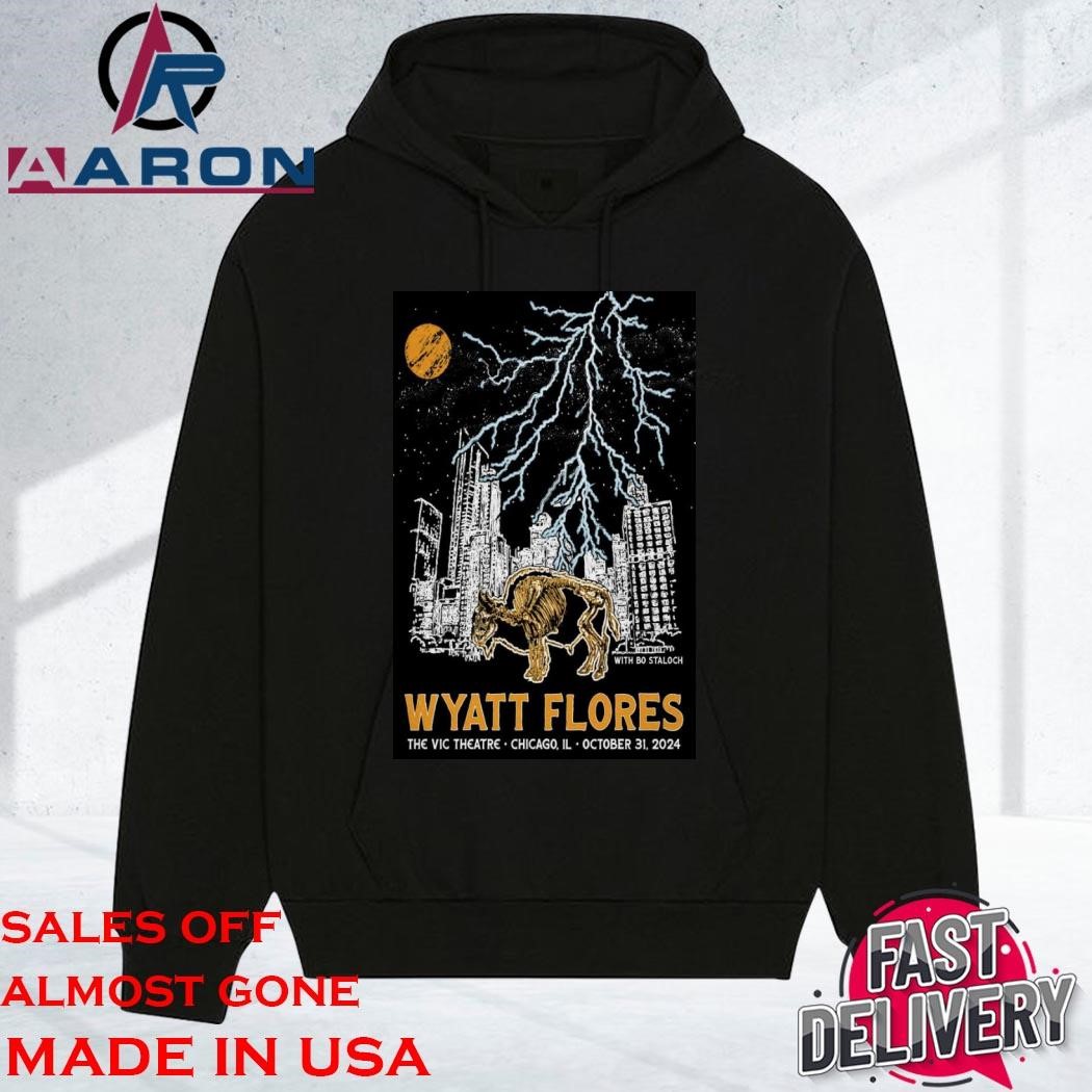 Original Wyatt Flores The Vic Theatre October 31 2024 Chicago, IL Tour hoodie