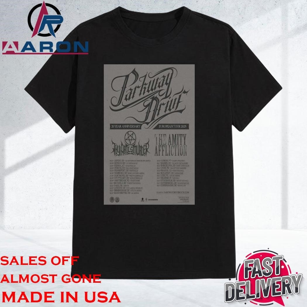 Parkway Drive 20 Year Anniversary European Tour 2025 Shirt