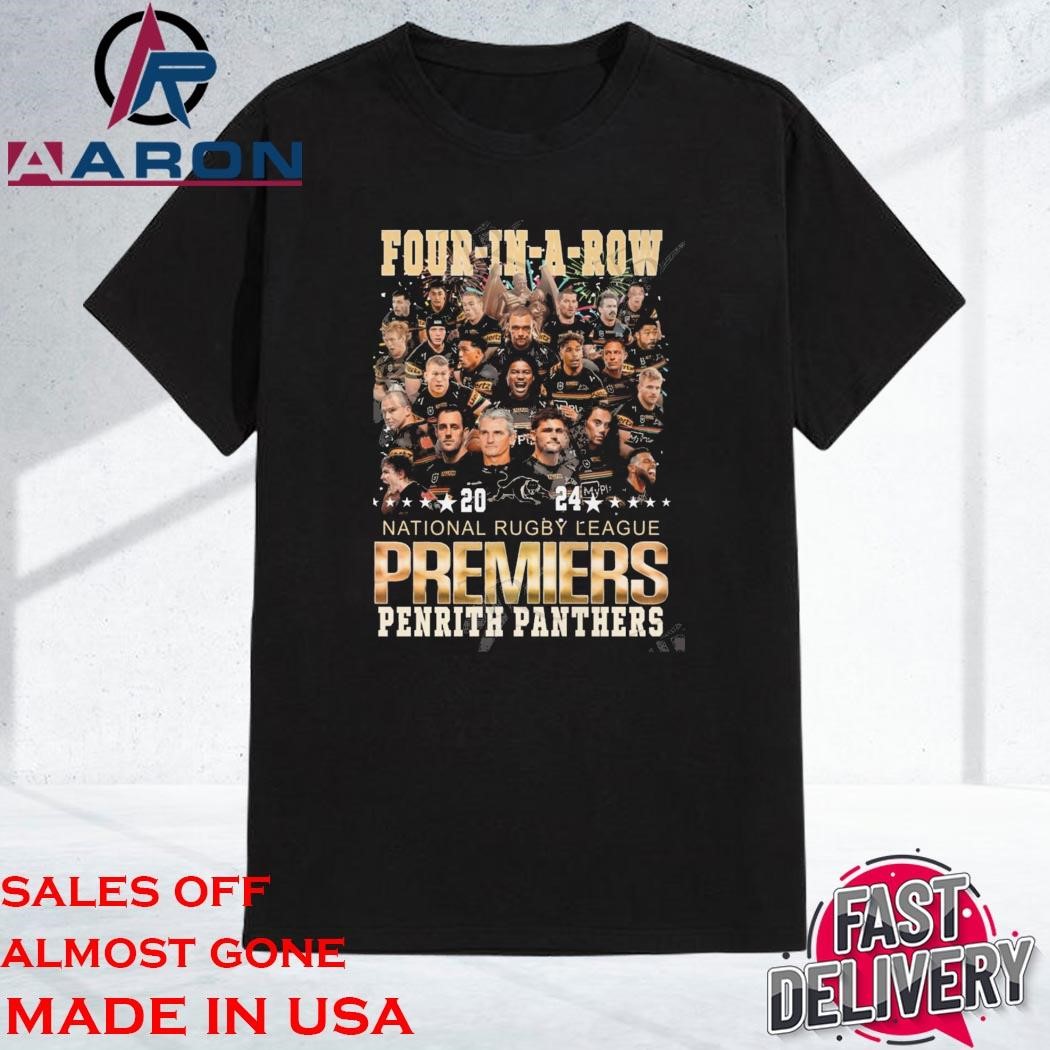 Penrith Panthers 4-In-A-Row 2024 National Rugby League Premiers T-Shirt